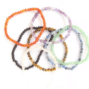 Bracelet / 4 mm bead / ass. stones