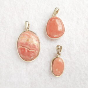 Pendant / Rhodochrocite / sterling silver